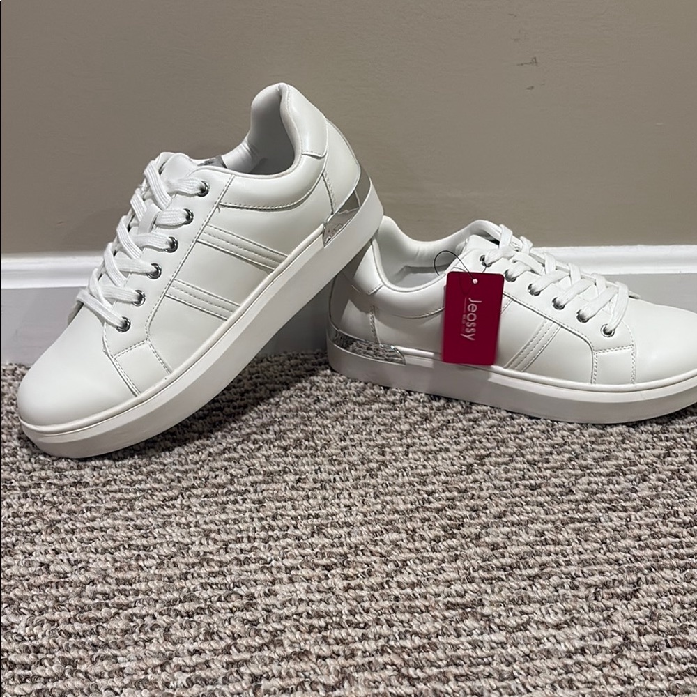 NWT White Leather Sneakers